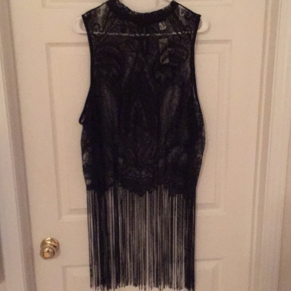 Lace fringe top